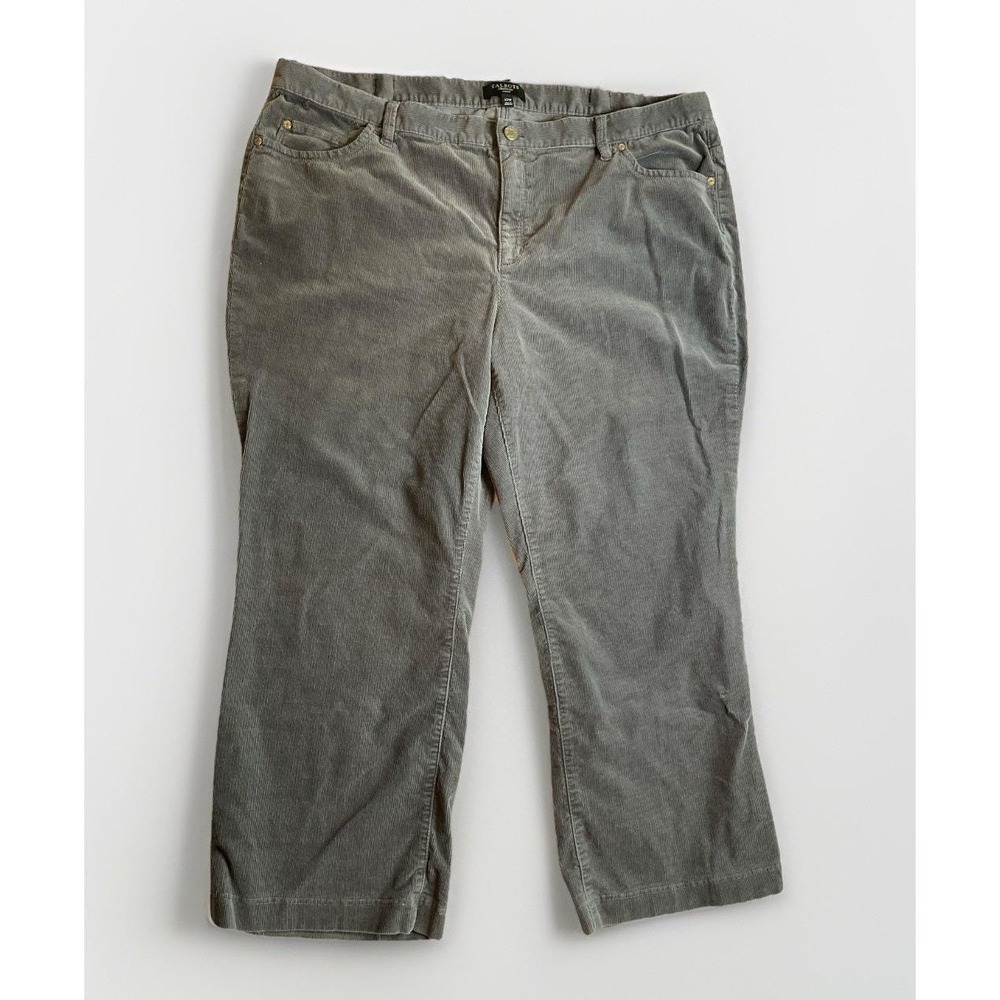 Talbots Gray‎ Fine Wale Corduroy Pants Women's Size 22 Vintage 90s Y2K